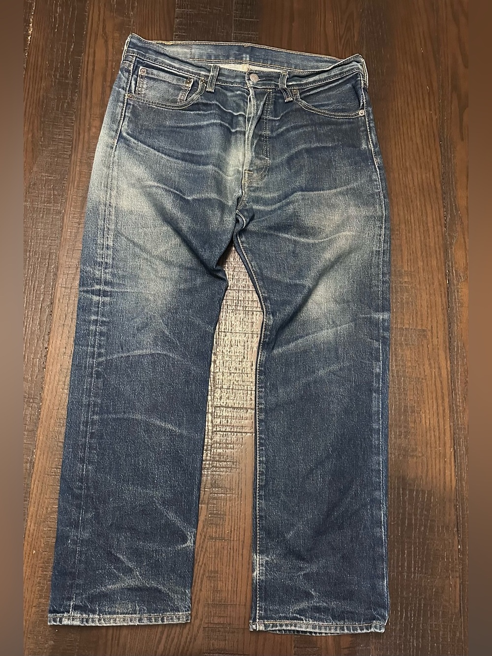 Levis 501 Men’s Button Fly Blue Jeans Wash Size 33x30 Straight Leg
